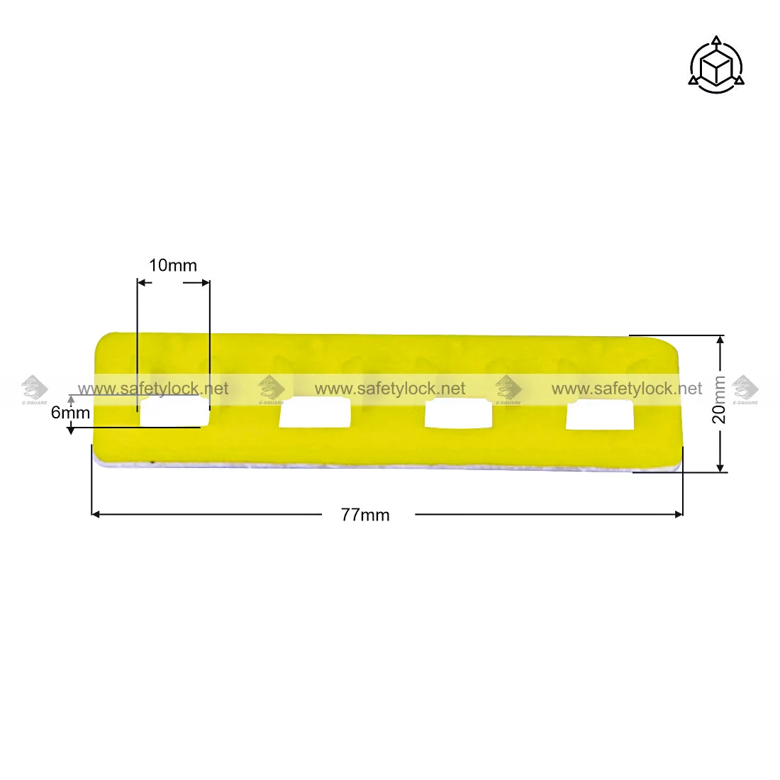 yellow blocker hanger for blocking bar lockout dimension