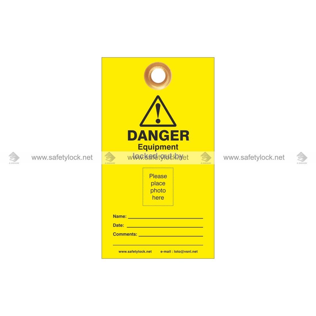 yellow photo id safety tags