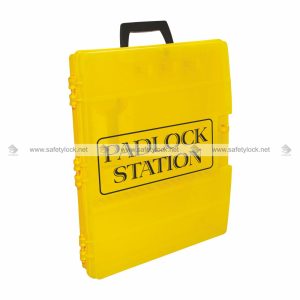 yellow portable LOTO padlock station