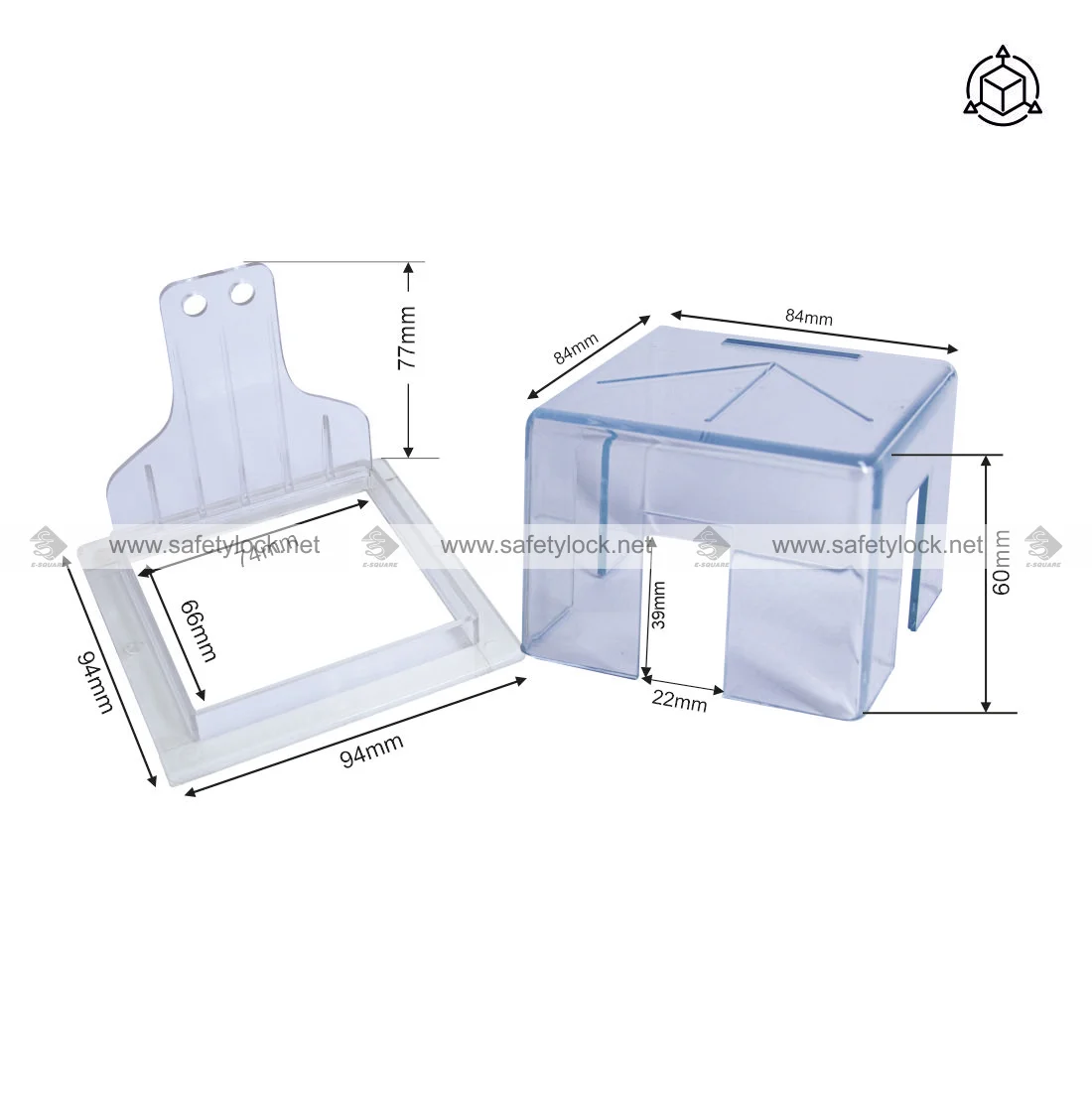 90 degree electrical panel lockout square box big size dimension