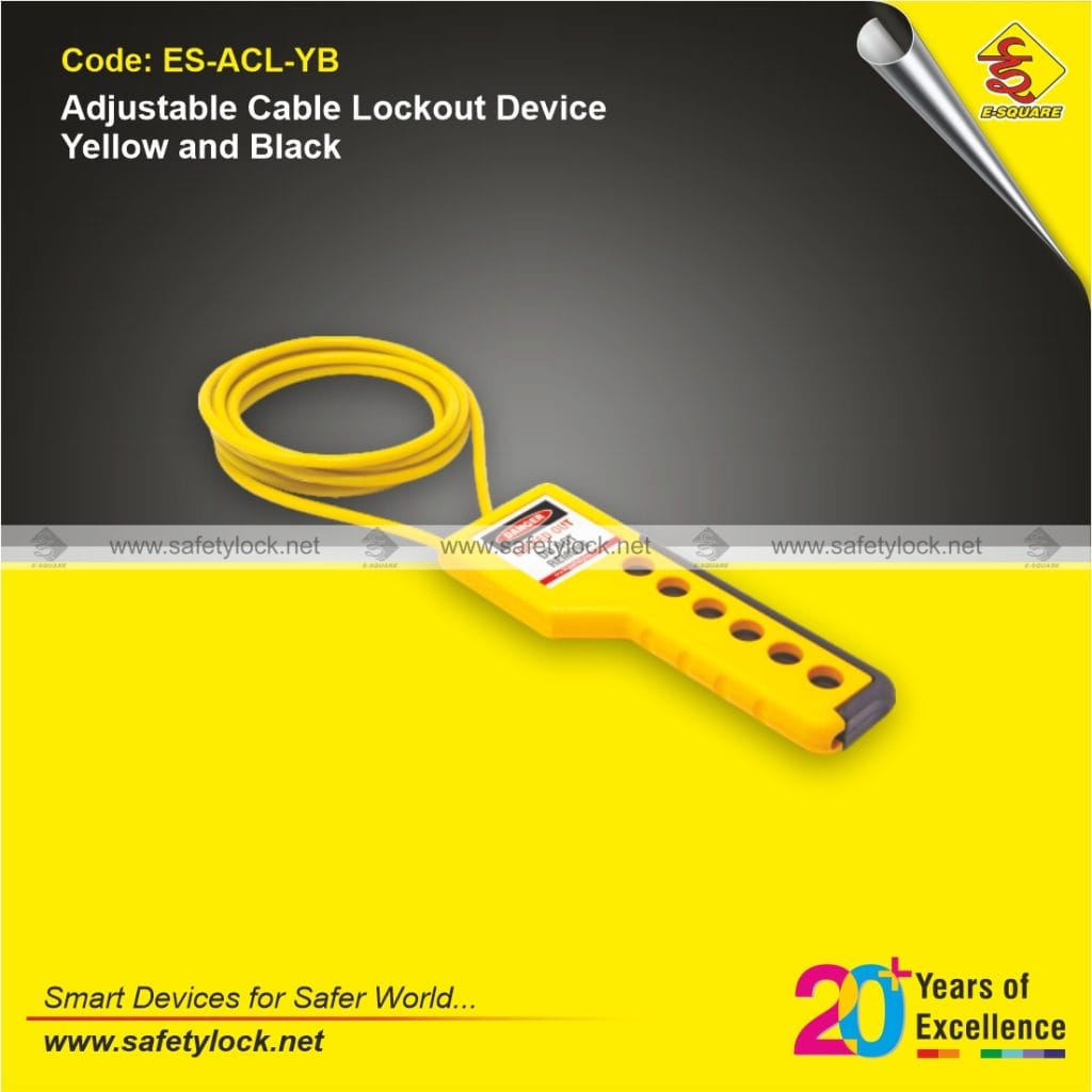 Lockout Tagout - Adjustable Cable Lockout Device Yellow Black