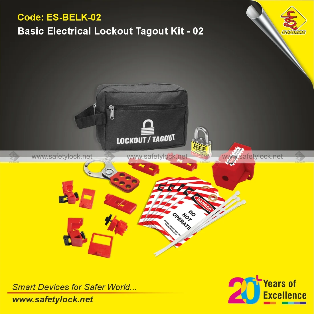 Basic Electrical Lockout Kit with Lockout Devices for Group Lockout Procedures