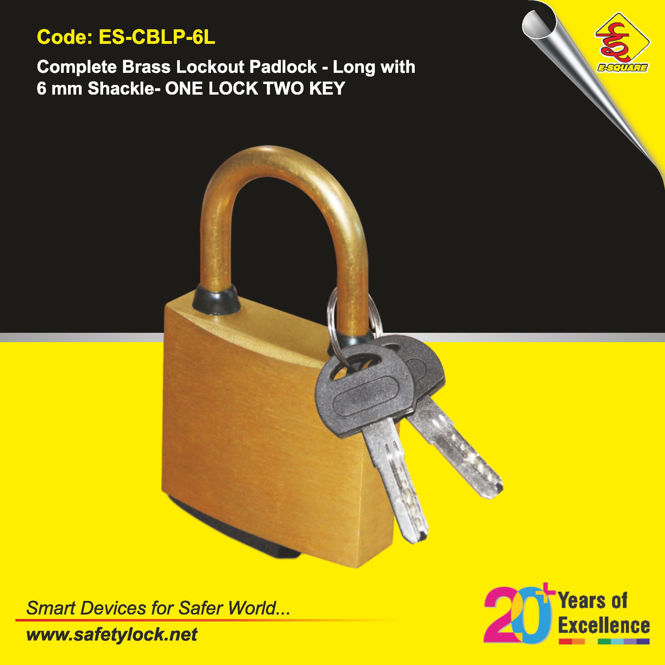 brass padlock with long shackle