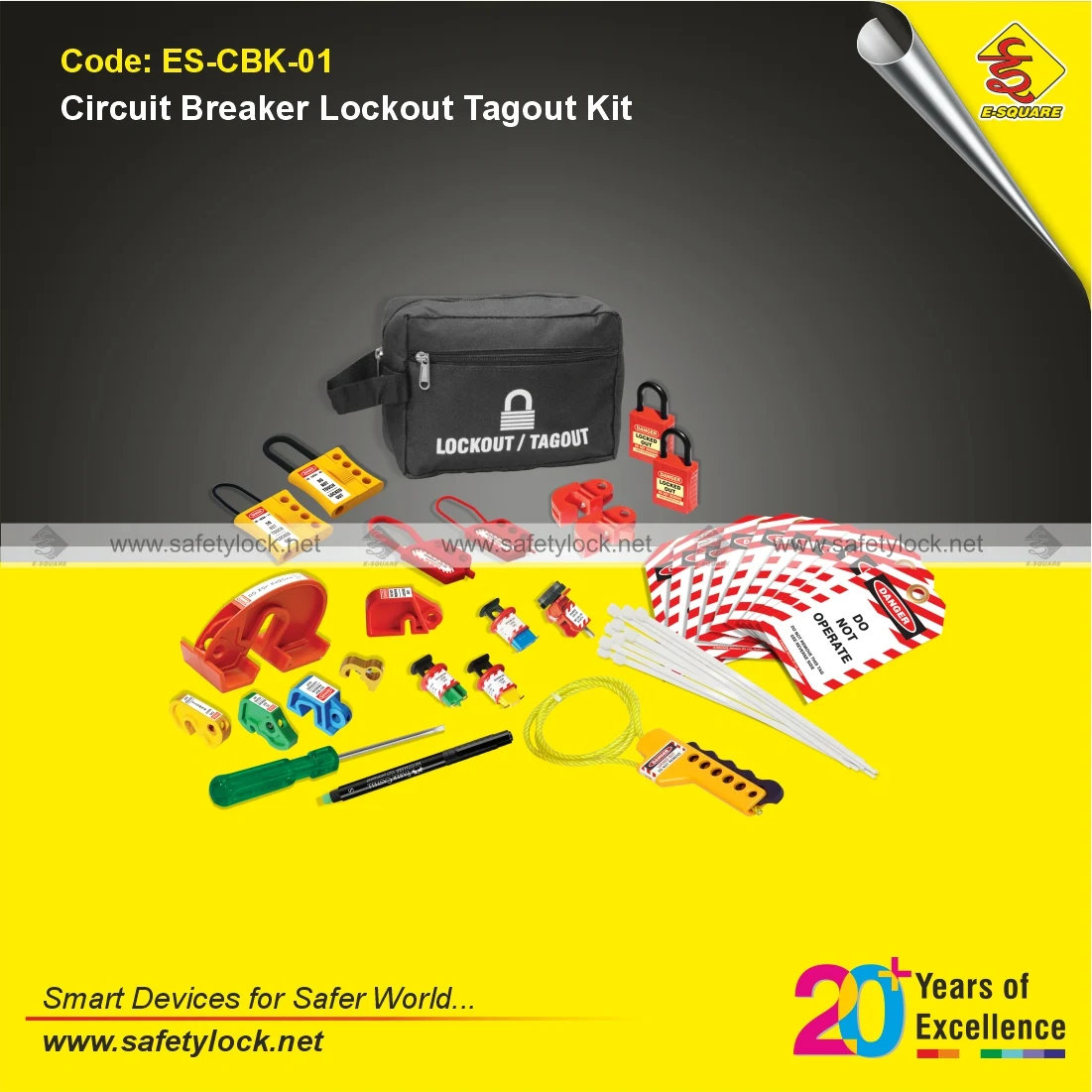 Circuit Breaker Lockout Tagout Kit for LOTO Safety Applications by E-Square Alliance
