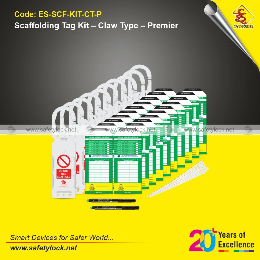 claw type premier scaffolding tags kit