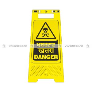 danger bilingual safety floor stand