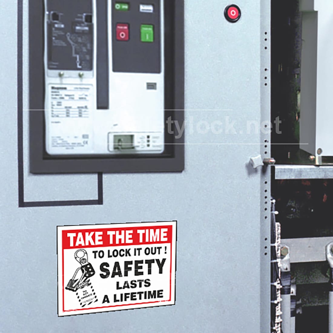 E-Square lockout safety signs safety lasts a lifetime