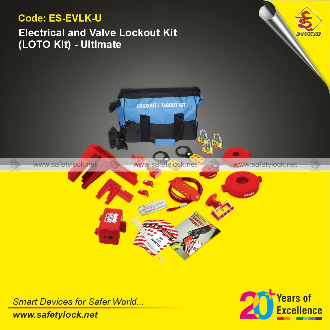 Electrical and Valve Lockout Kit Ultimate for OSHA Lockout Tagout Compliance