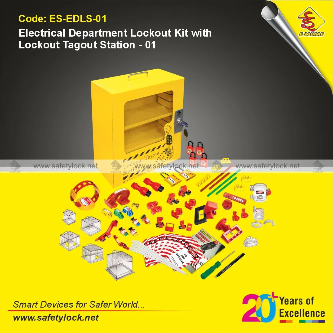 Electrical Department Lockout Kit with Lockout Tagout Station for Machine Safety Lockout Applications