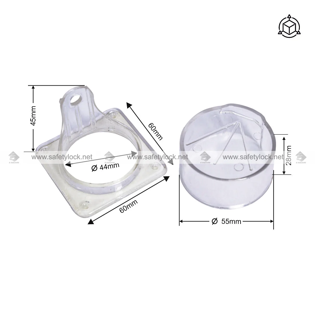 electrical panel buttons lockout device dimension