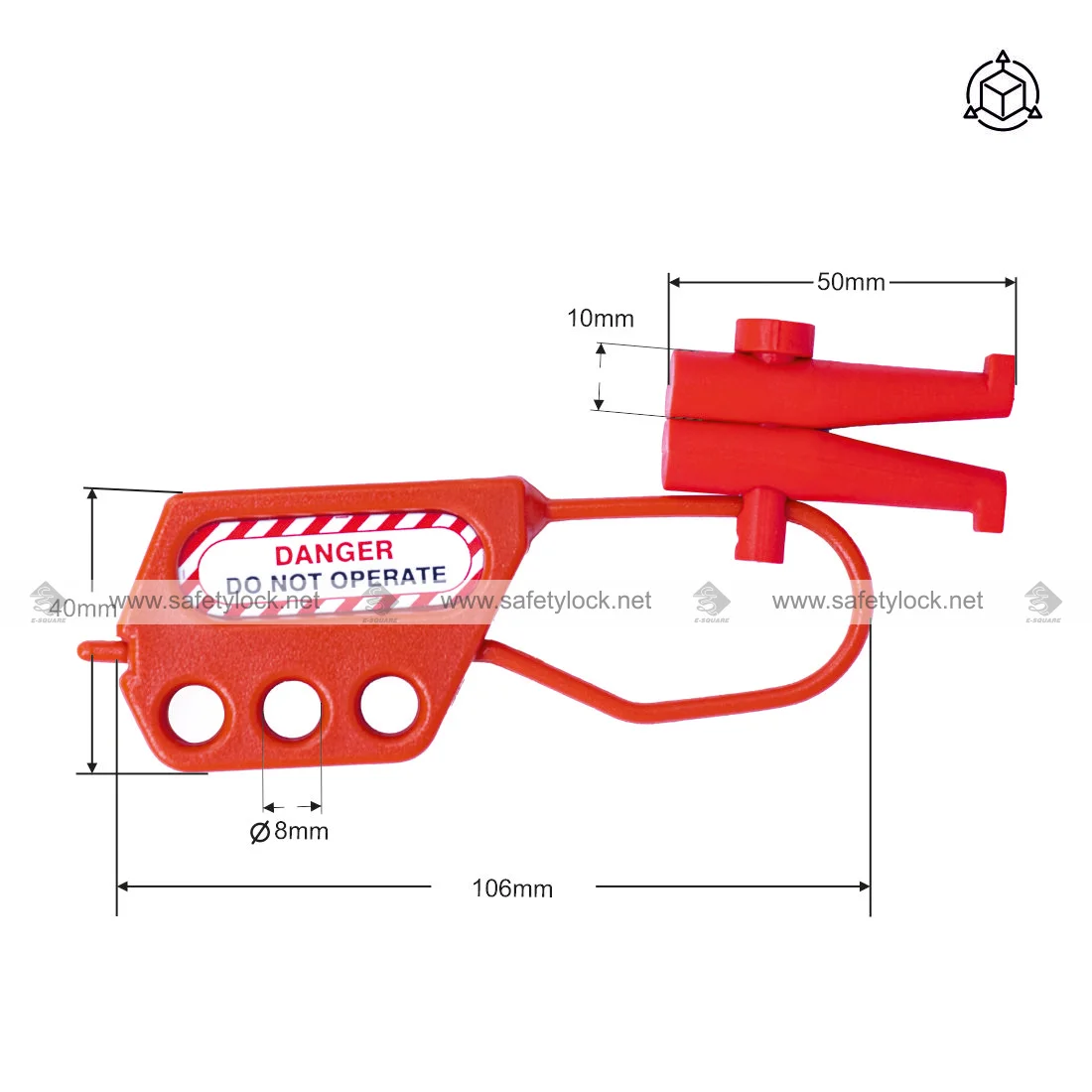 electrical panel hole lockout twin leg dimension
