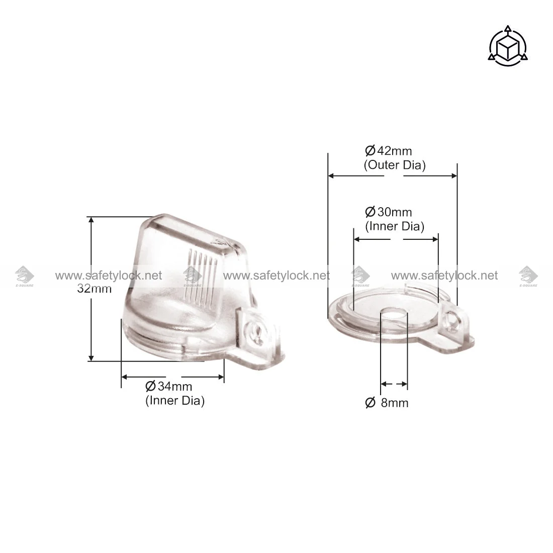 electrical panel key type lock device dimension