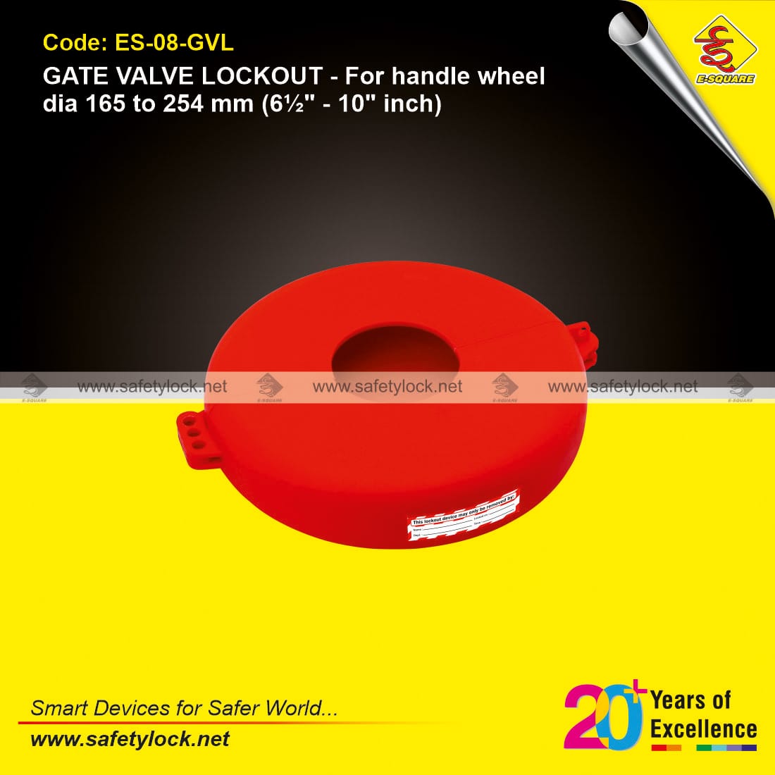 gate valve lockout tagout for handle wheel dia 6.5 to 10 inch