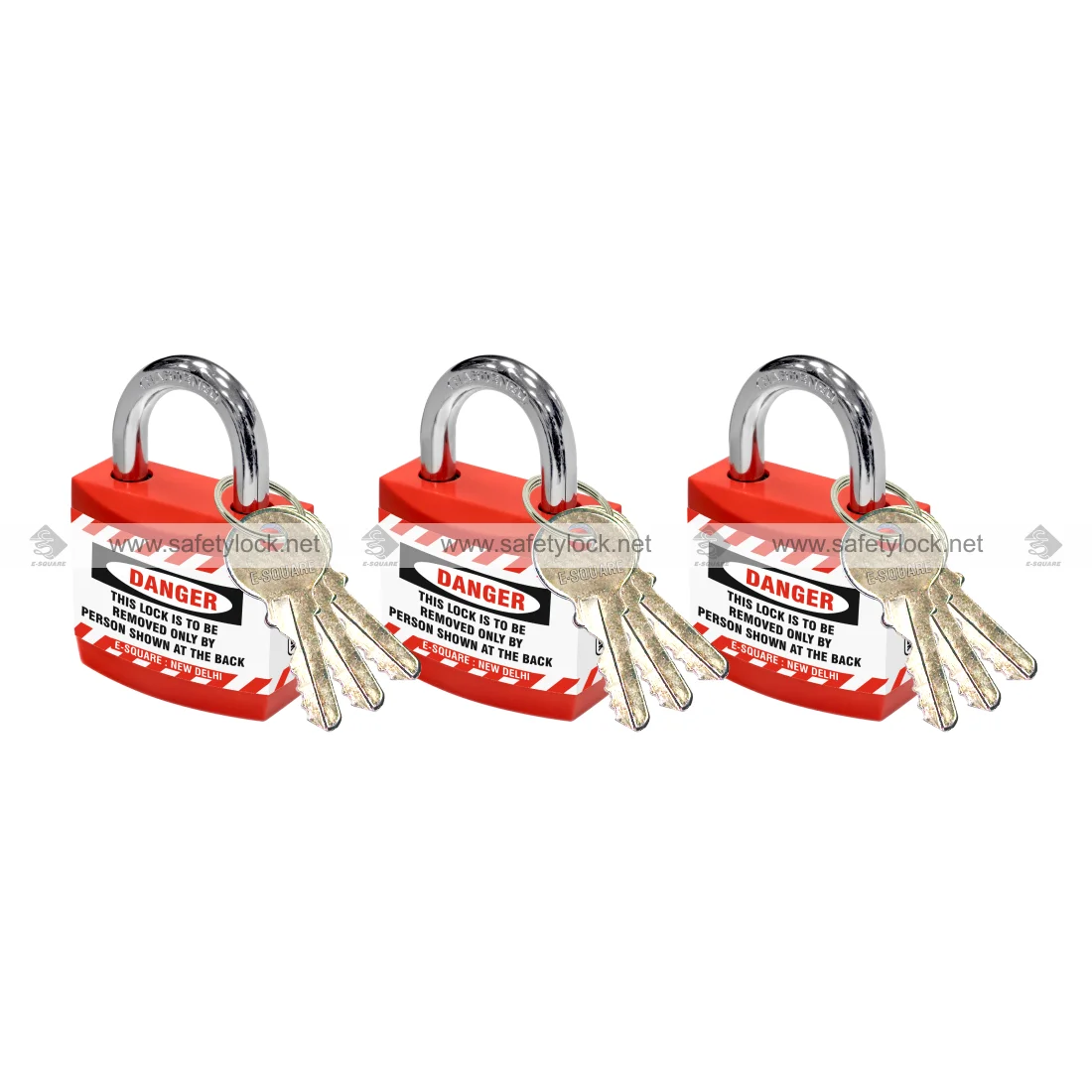 jacket padlock with regular shackle red colour