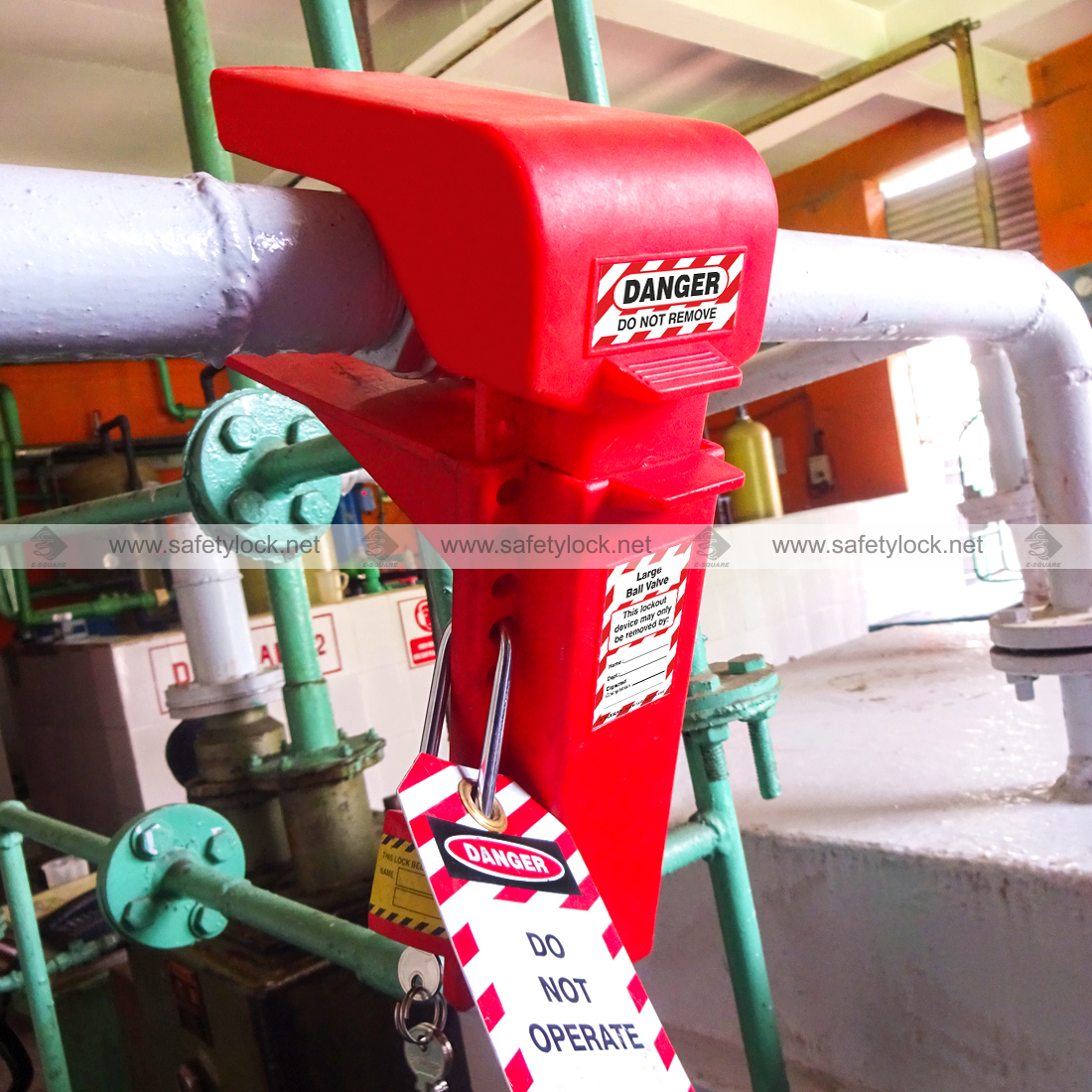 large size ball valve lockout installation