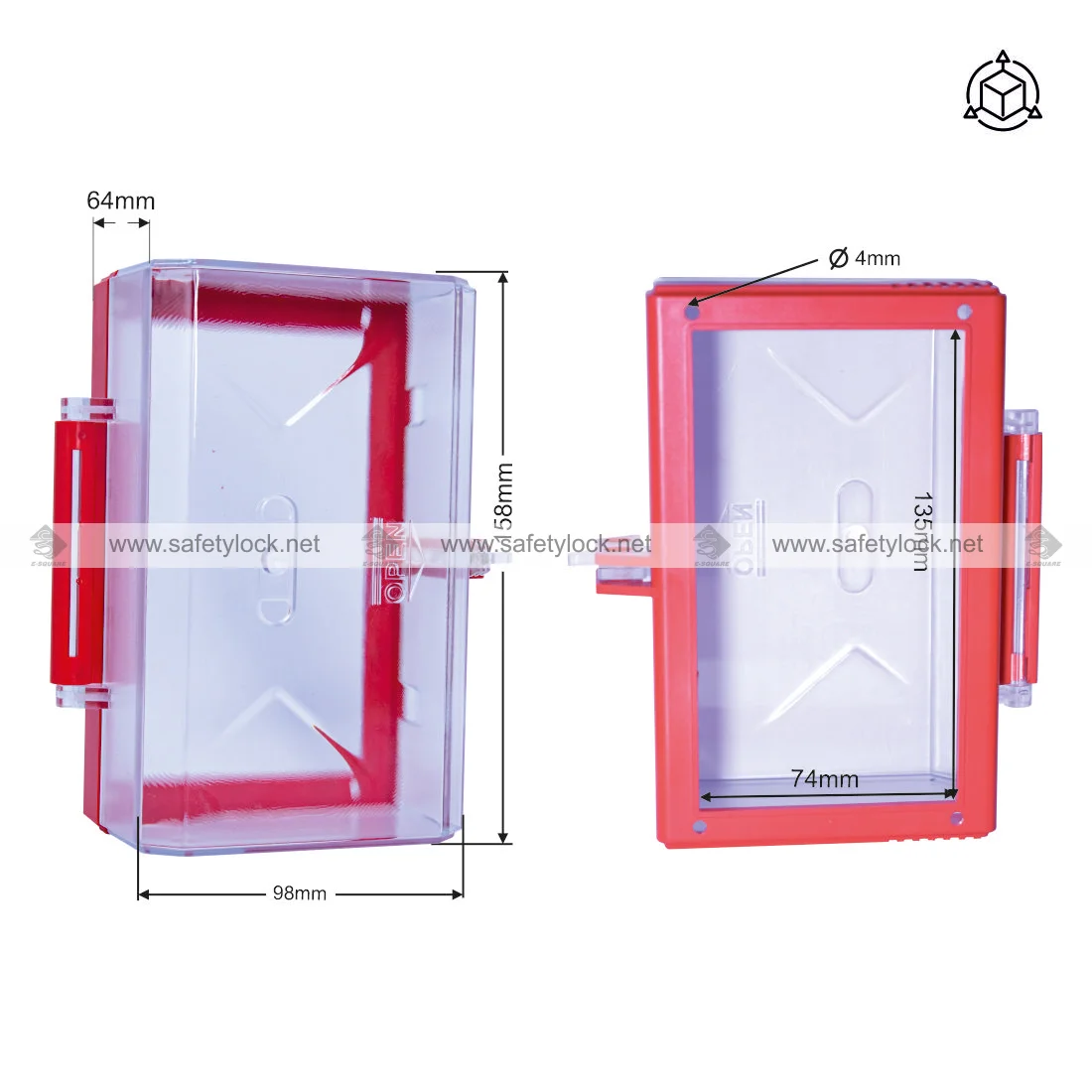 large size wall switch lockout device dimension