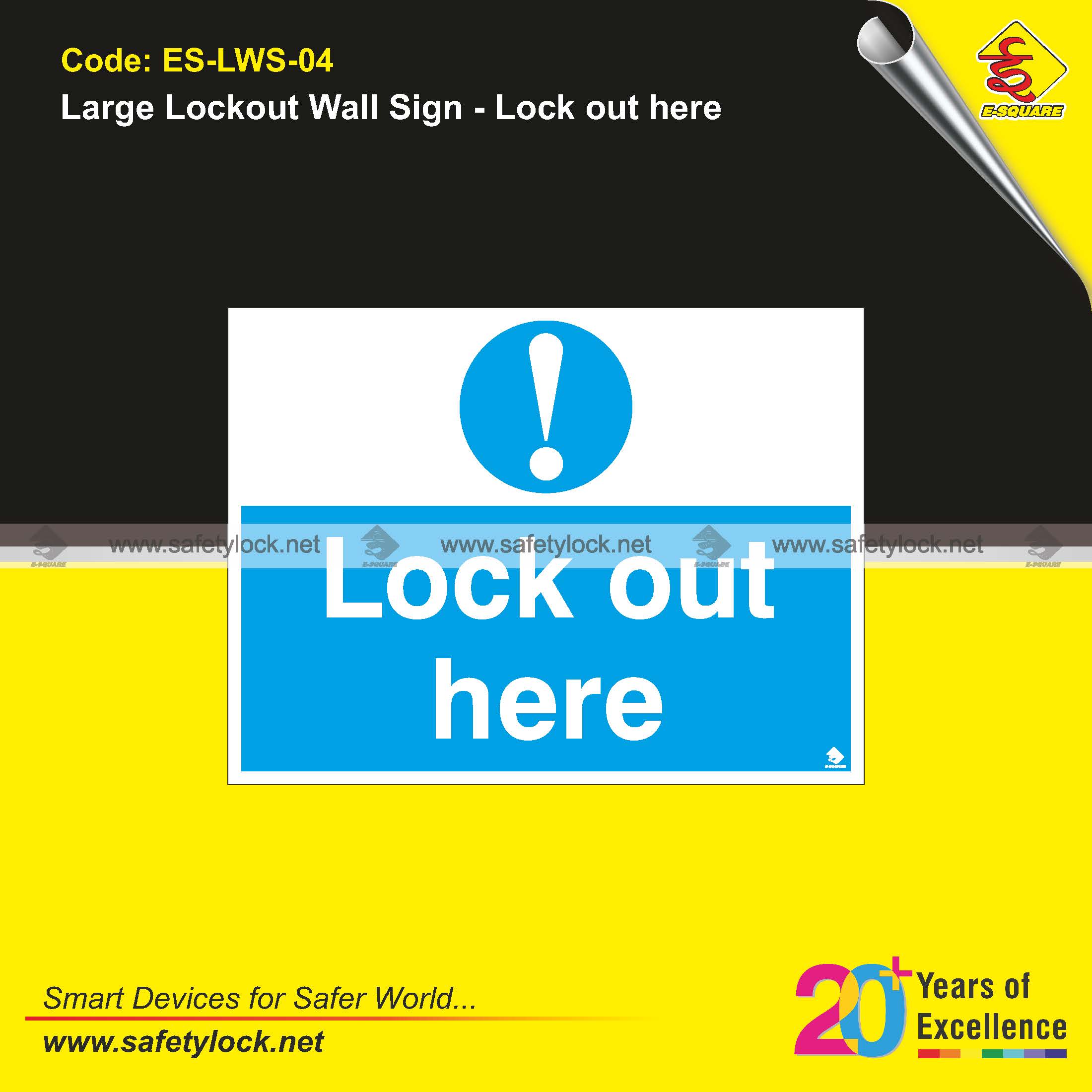 lock out here wall signs near machine