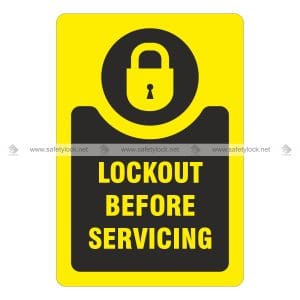 lockout before servicing - safety marking labels
