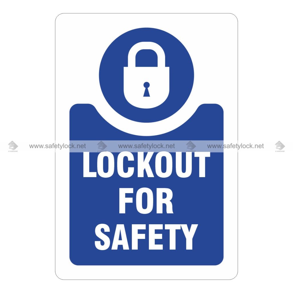 Hard Hat Label Circular - Lockout Tagout Saves Life - E-Square