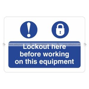 lockout here - safety marking label