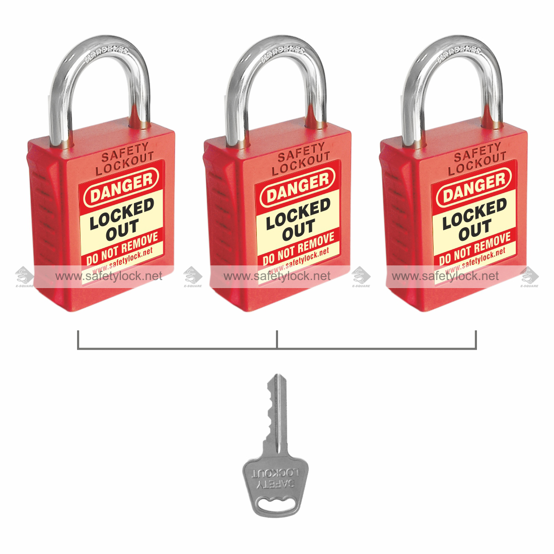 lockout padlock with small shackle