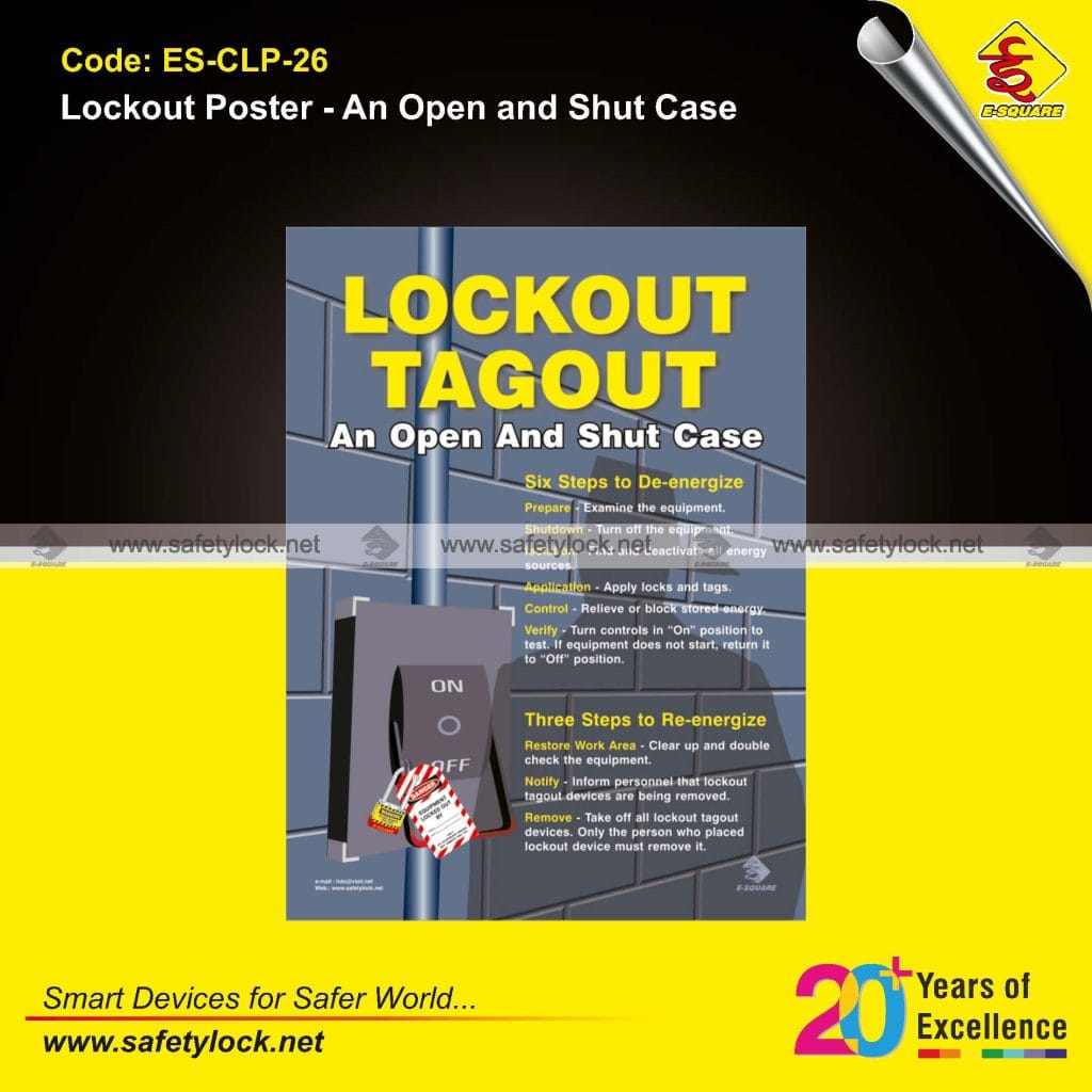 Lockout Safety Poster - An Open and Shut Case - E-Square