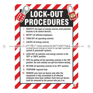 lockout procedures safety poster