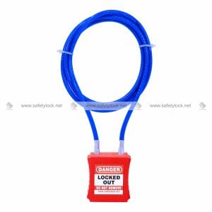 lockout safety padlock with 4 feet di-electric cable