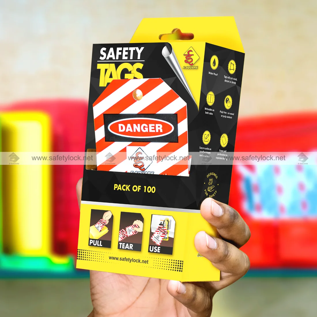 lockout safety tags in fan fold box