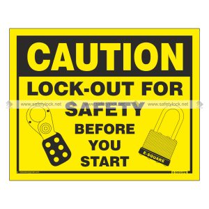 lockout signs - caution lock out for safety