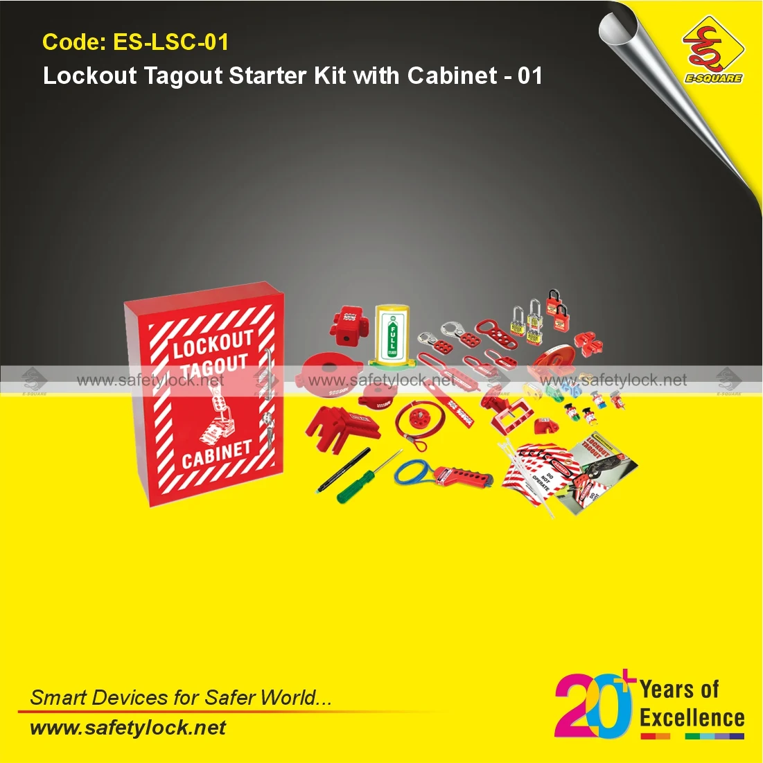 Lockout Starter Kit with Cabinet for LOTO Safety Procedures