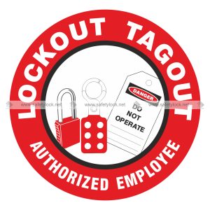 Lockout Tagout Authorize Employee -Hard Hat Labels - Circular