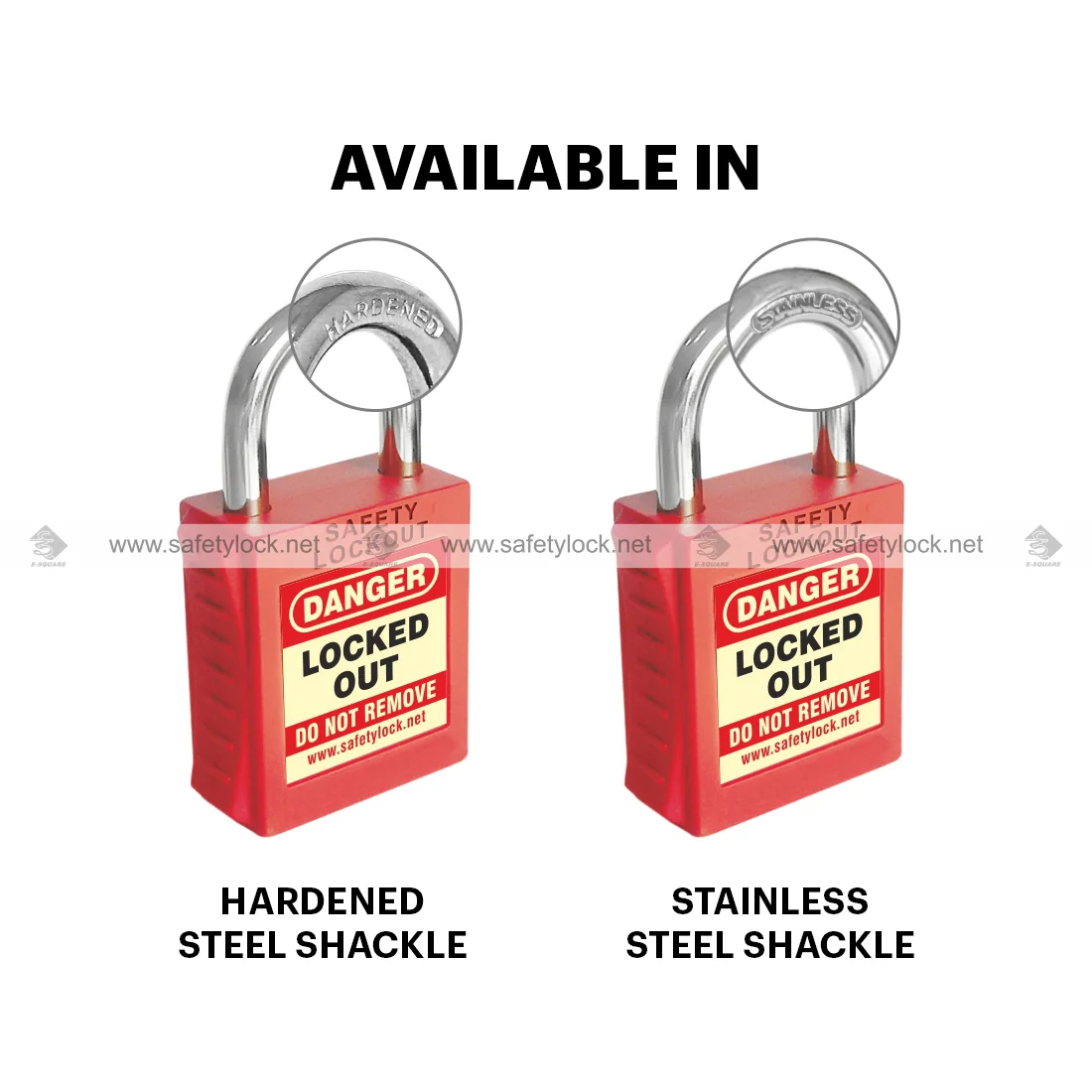 LOTO padlock with stainless steel shackle