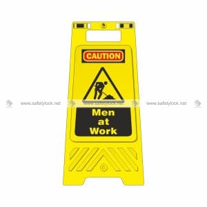 men at work - safety floor stand