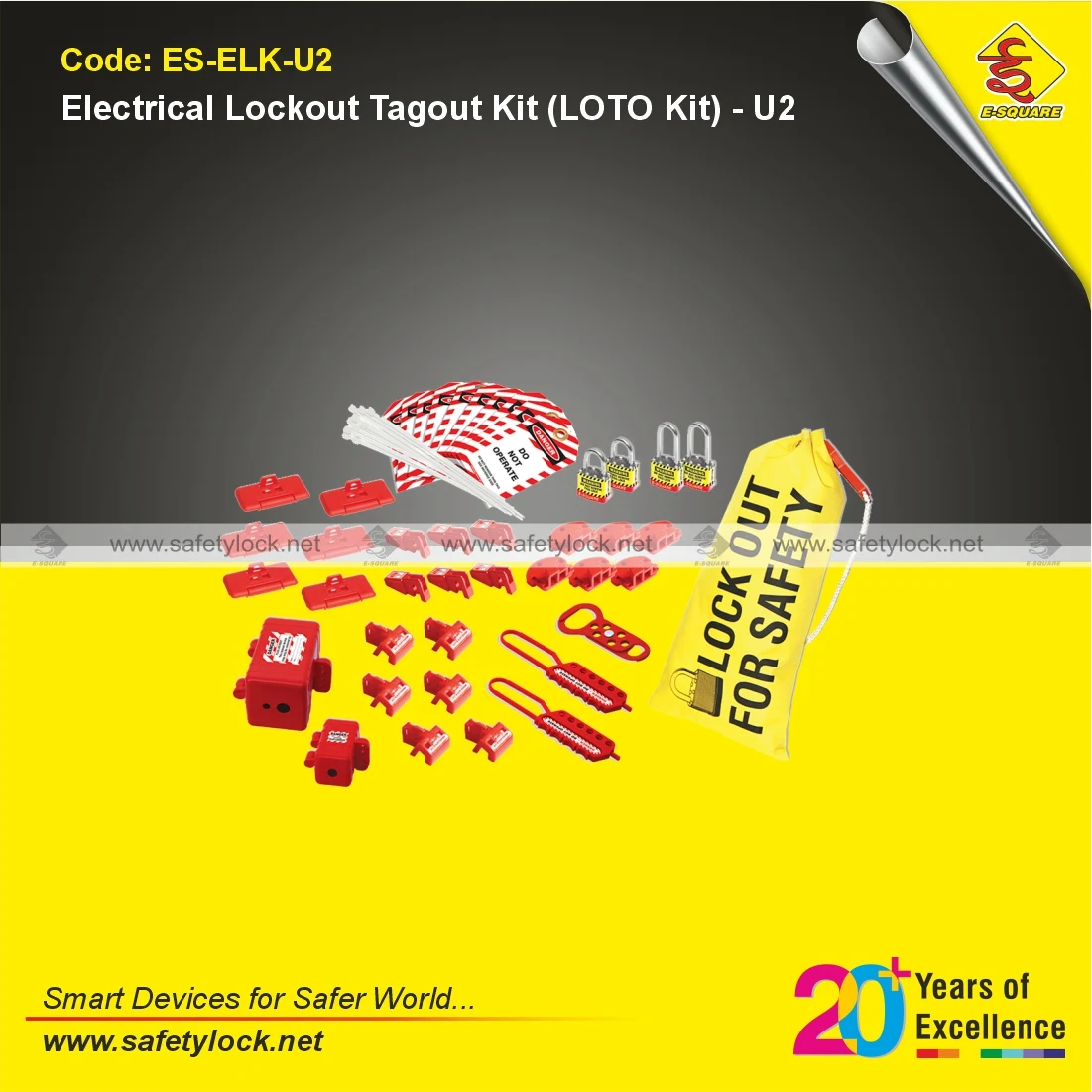 OSHA Standard Electrical Lockout Tagout Kit for Energy Isolation Applications
