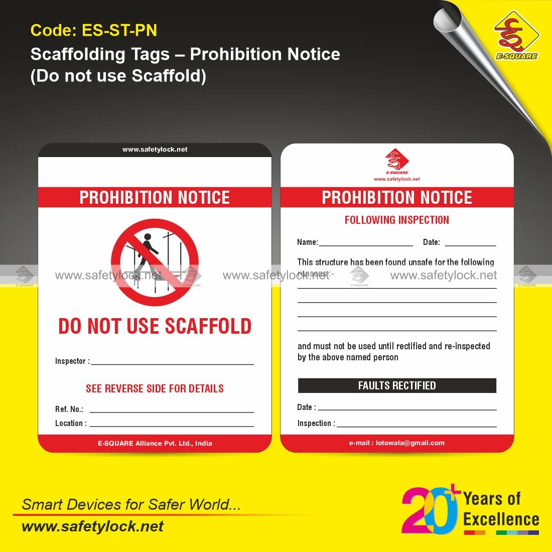 prohibition notice - do not use scaffold