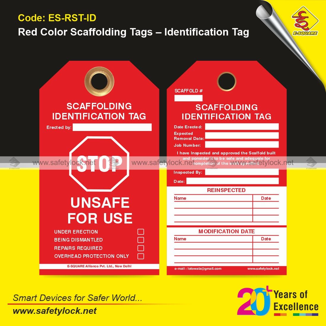 red color scaffolding tags supplier