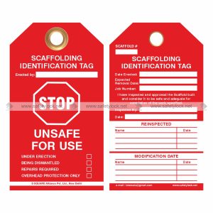 red scaffolding tags identification tag