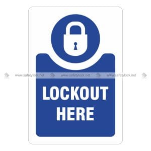 safety marking label lockout here