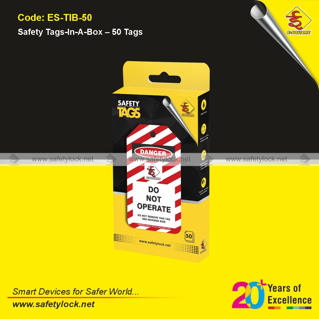 Safety Tags in a Box with 50 Tags for Workplace Safety Identification and Equipment Tagging Applications