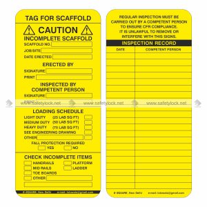 scaffolding inspection tags