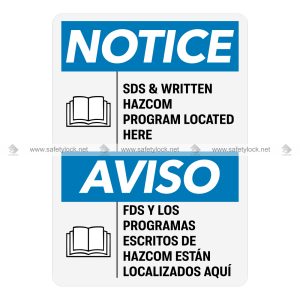 sds and written hazcom program located here - bilingual sign