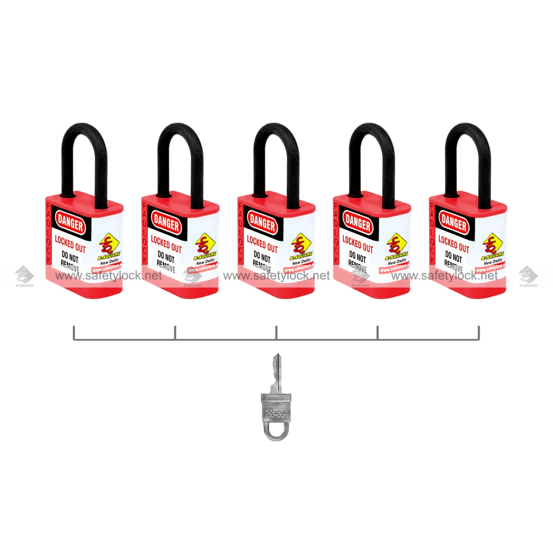 small di-electric lockout padlock red colour