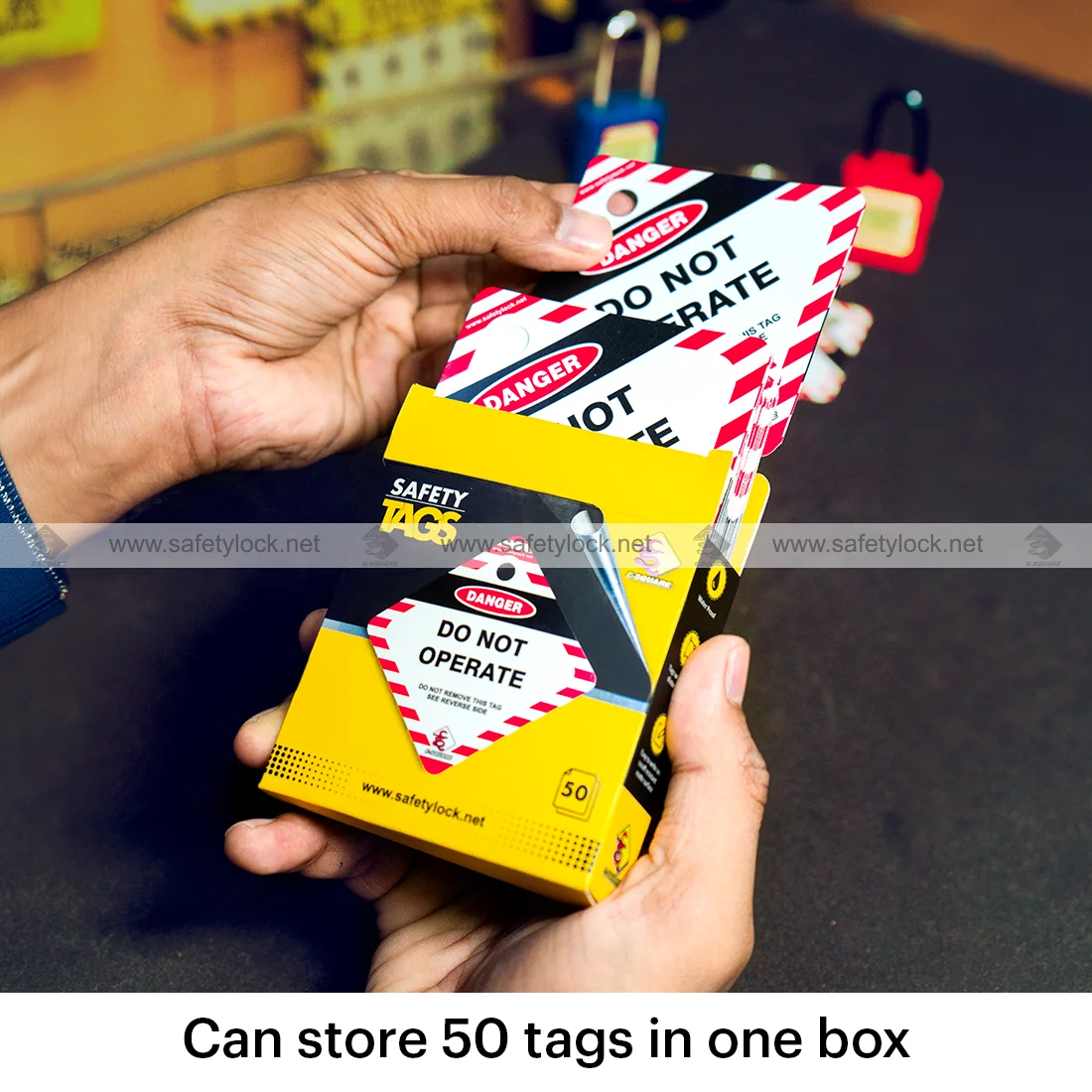 small square lockout tags 50 pieces pack