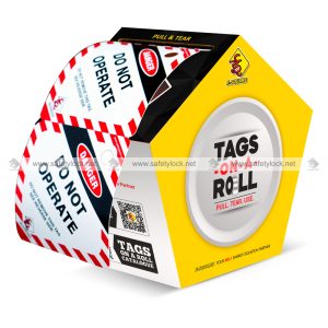 square safety tags on a roll 100 tags