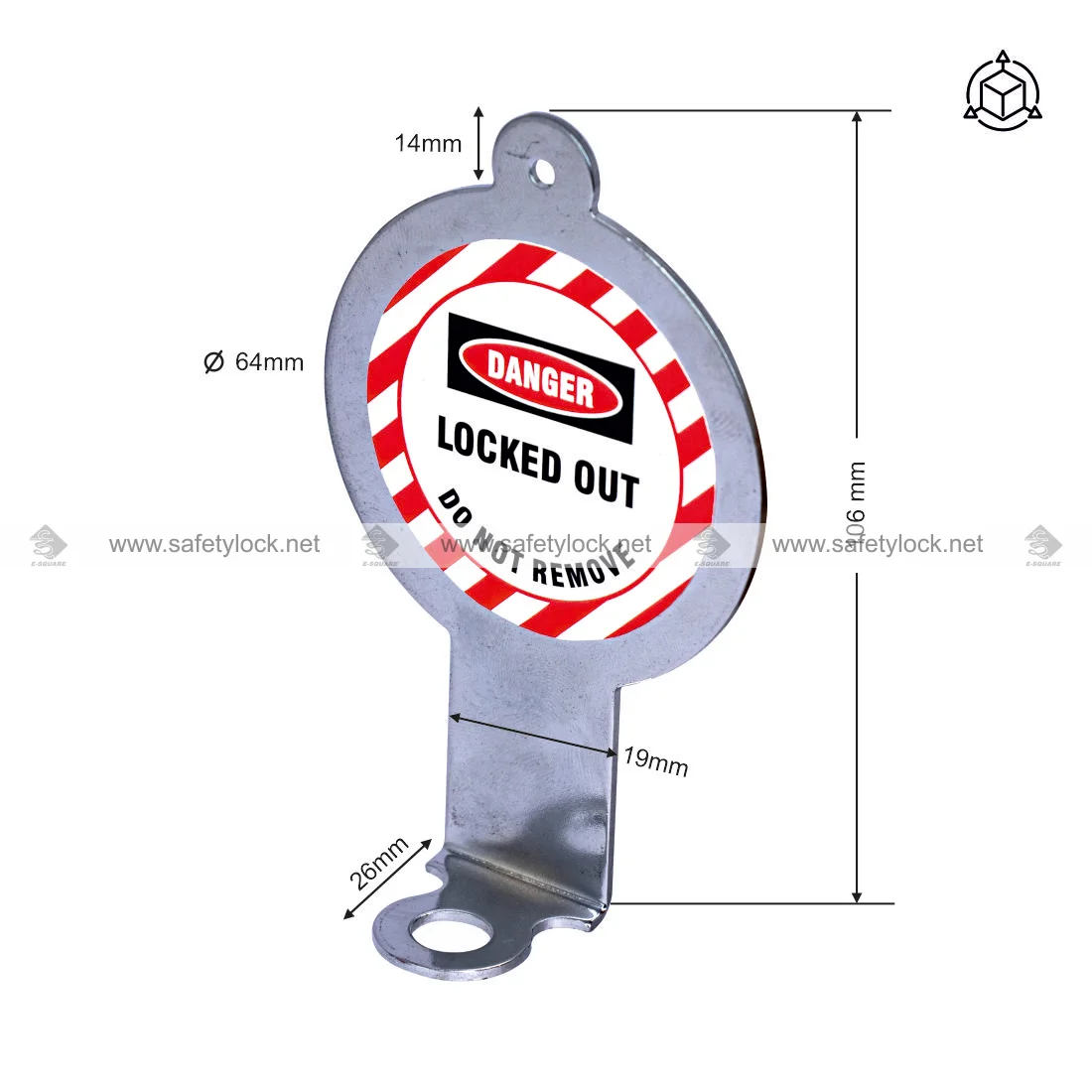 stainless steel electrical panel hole lockout dimension