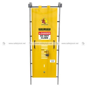 steel ladder guard lockout for safety