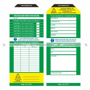 Tags for Premier Scaffolding Tag Holder