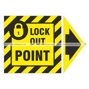 yellow and black safety lockout arrow markers