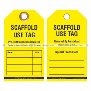 yellow color scaffolding tags